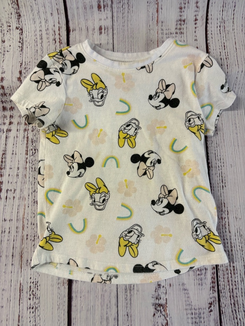 Old Navy White Short-Sleeve Tee with Minnie & Daisy Faces